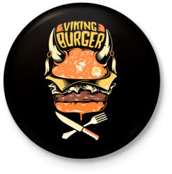 printfashion Viking Burger - Kitűző, hűtőmágnes - Fekete (3090644)