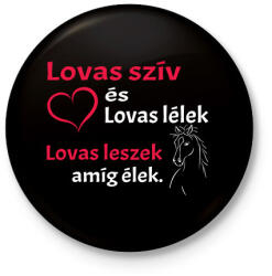 printfashion Lovas szív és lovas lélek. . . - Kitűző, hűtőmágnes - Fekete (4775847)