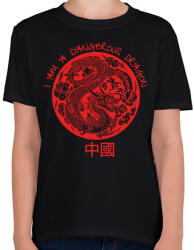 printfashion Dangerous dragon - Gyerek póló - Fekete (7618074)