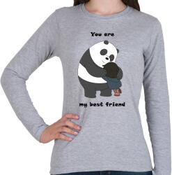 printfashion You are my best friend - Női hosszú ujjú póló - Sport szürke (13905914)