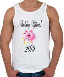 printfashion boldogújévet2 - Férfi atléta - Fehér (1125442)