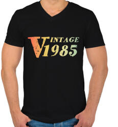 printfashion 1985 - Férfi V-nyakú póló - Fekete (12094642)