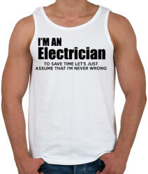printfashion ELECTRICIAN - Férfi atléta - Fehér (276119)