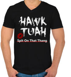 printfashion hawk tuah - Férfi V-nyakú póló - Fekete (16243842)