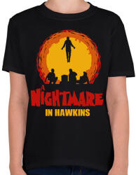 printfashion Rémálom Hawkinsban - Stranger Things - Gyerek póló - Fekete (7692370)
