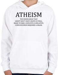 printfashion ATHEISM - Gyerek kapucnis pulóver - Fehér (281870)