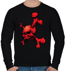 printfashion piros koponya - Férfi pulóver - Fekete (4725438)