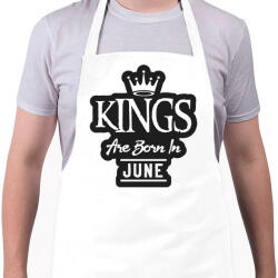 printfashion KINGS are born in June - fekete - Kötény - Fehér (5511737)