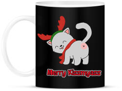 printfashion Merry Kiss my ass cica - Bögre - Fekete (14631293)
