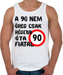 printfashion 90 éves fekete - Férfi atléta - Fehér (16135228)