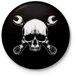printfashion Koponya és szerszámok Skull tool sötét alaphoz - Kitűző, hűtőmágnes - Fekete (11519599)