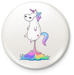 printfashion Unicornis fart RAINBOW - Kitűző, hűtőmágnes - Fehér (3088130)