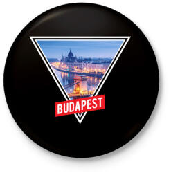 printfashion Budapest Minta - Kitűző, hűtőmágnes - Fekete (3094562)