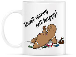 printfashion Don't worry eat happy - Bögre - Fehér (14946963)