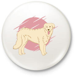 printfashion Kuvasz - Kitűző, hűtőmágnes - Fehér (6101876)