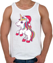 printfashion Karácsonyi unikornis - Férfi atléta - Fehér (4165393)