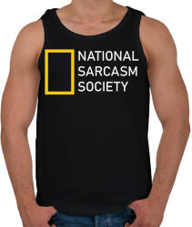 printfashion National Sarcasm Society - White - Férfi atléta - Fekete (7045540)