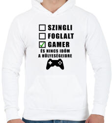 printfashion Gamer vagyok - Férfi kapucnis pulóver - Fehér (2415863)