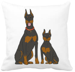 printfashion Doberman kutyák - Párnahuzat, Díszpárnahuzat - Fehér (13009409)