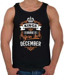 printfashion A királyok decemberben születnek - Férfi atléta - Fekete (500409)