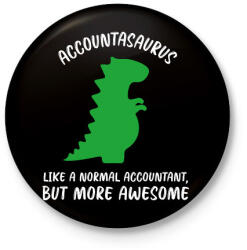 printfashion Accountasaurus - Kitűző, hűtőmágnes - Fekete (12563270)