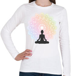 printfashion Mandala yoga - Női hosszú ujjú póló - Fehér (13915192)