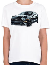printfashion Mustang - Gyerek póló - Fehér (15208997)