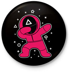 printfashion Squid Game Dab háromszög fehér - Kitűző, hűtőmágnes - Fekete (5726626)