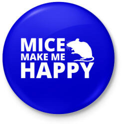 printfashion Mice make me happy - Kitűző, hűtőmágnes - Királykék (13441548)