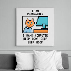 printfashion I am programmer (black) - Vászonkép - Fehér (7244494)