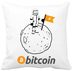 printfashion bitcoin moon - Párnahuzat, Díszpárnahuzat - Fehér (2561711)