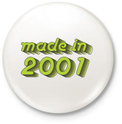 printfashion made-in-2001-green-grey - Kitűző, hűtőmágnes - Fehér (3076258)