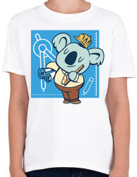 printfashion Koala mérnök - Gyerek póló - Fehér (9440040)