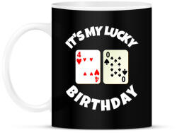 printfashion 40 POKER SZÜLINAP - Bögre - Fekete (9834095)