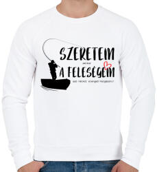 printfashion Szeretem, amikor a feleségem szó nélkül elenged horgászni! - Férfi pulóver - Fehér (12059120)