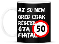 printfashion 50 éves Fehér. - Bögre - Fekete (16111099)