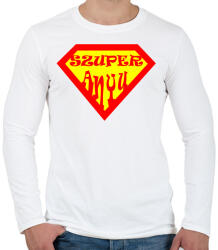 printfashion Szuperanyu - Férfi hosszú ujjú póló - Fehér (818127)