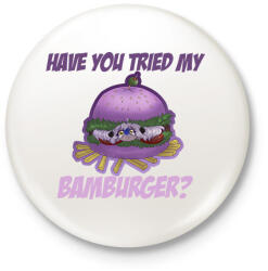 printfashion Bamburger - Kitűző, hűtőmágnes - Fehér (6090296)