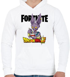 printfashion Beerus - Fortnite - Férfi kapucnis pulóver - Fehér (8256581)