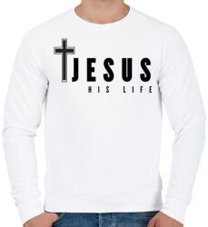 printfashion jesus his life - Férfi pulóver - Fehér (1464559)