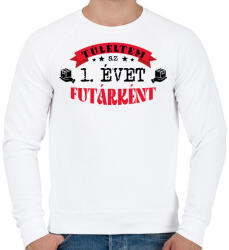 printfashion Túléltem futárként - számmal - Férfi pulóver - Fehér (12764936)