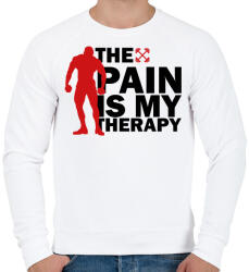 printfashion A fájdalom az én terápiám - Férfi pulóver - Fehér (8955332)