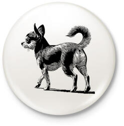 printfashion Csivava / Kutyás / Kutya rajz - Kitűző, hűtőmágnes - Fehér (16695360)