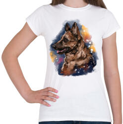 printfashion german shepherd watercolor - Női póló - Fehér (5645213)