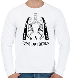 printfashion A futás tart életben - Férfi pulóver - Fehér (7354993)