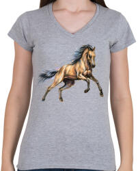 printfashion Paripa - Női V-nyakú póló - Sport szürke (4808973)