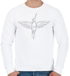 printfashion Line art Kolibri - Férfi pulóver - Fehér (373622)