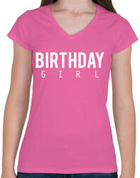 printfashion Születésnapos csaj - Női V-nyakú póló - Rózsaszín (1153207)