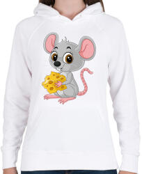 printfashion egér - Női kapucnis pulóver - Fehér (13750207)