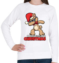 printfashion MERRY FUCKING CHRISTMAS - Női pulóver - Fehér (10825588)